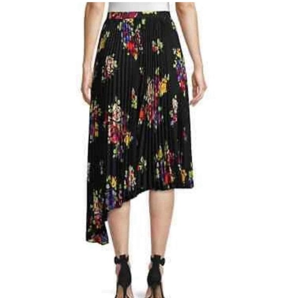 Kate Spade | Rare Roses Plisse Pleated Floral Asymmetrical Skirt Size XS - Picture 2 of 9